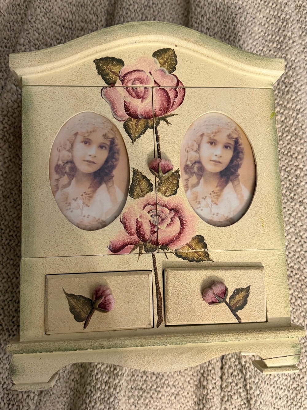 Decorative Pink Rose Wall Cabinet - Home Accents